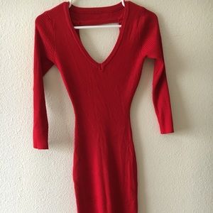 Red sweater dress